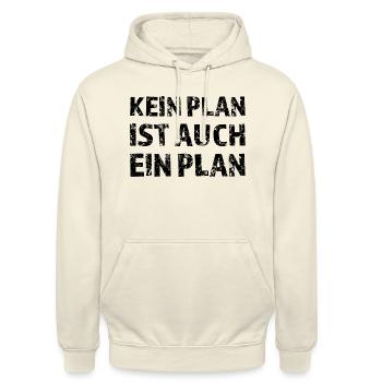 Kein Plan? Ist auch ein Plan - Unisex Hoodie - Vanille-Milchshake - Vorne - Alina (178cm) & Michal (187cm)