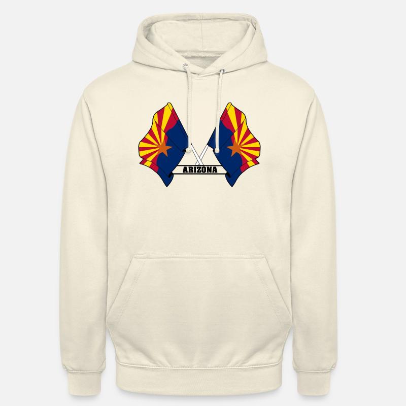 Deux drapeaux texte ARIZONA - Sweat-shirt à capuche unisexe - vanille