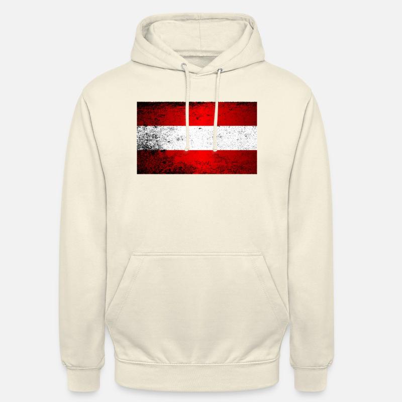 Drapeau de l'Autriche Grunge - Sweat-shirt à capuche unisexe - vanille