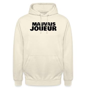 mauvais joueur - Sweat-shirt à capuche unisexe - vanille - Devant - Alina (178cm) & Michal (187cm)