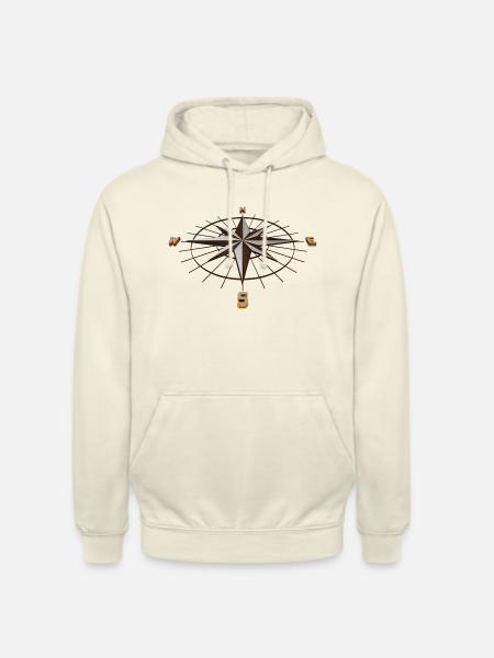 Kompass only Holz liegend - Unisex Hoodie - Vanille-Milchshake