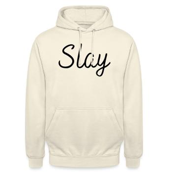 Slay - Unisex Hoodie - Vanille-Milchshake - Vorne - Alina (178cm) & Michal (187cm)