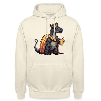 Dinosaurier brontosaurus Bier Lustig - Unisex Hoodie - Vanille-Milchshake - Vorne - Alina (178cm) & Michal (187cm)