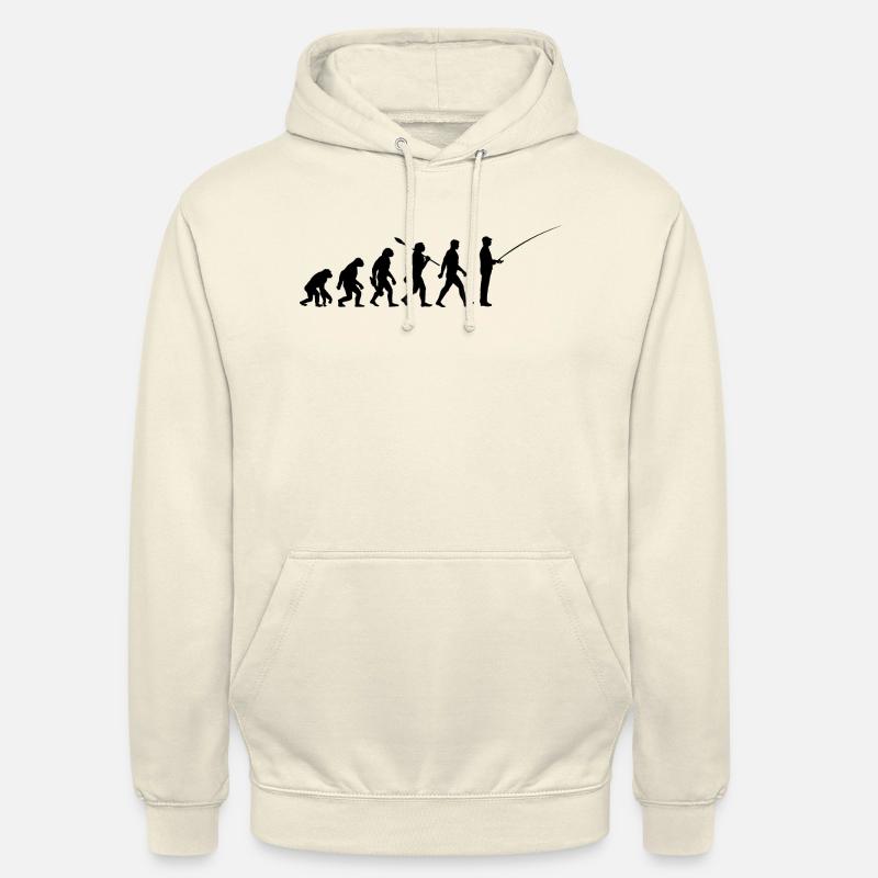 Evolution Pêcheur Pêche Poisson - Sweat-shirt à capuche unisexe - vanille