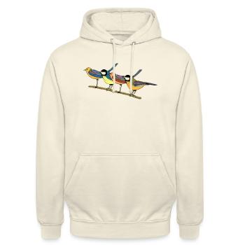 Oiseaux - Sweat-shirt à capuche unisexe - vanille - Devant - Alina (178cm) & Michal (187cm)