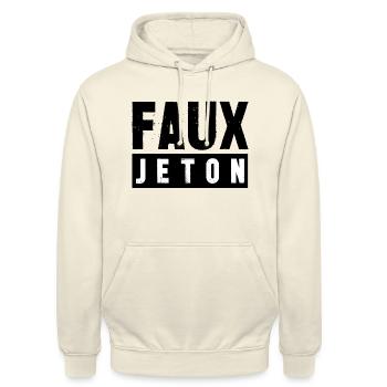 faux jeton - Sweat-shirt à capuche unisexe - vanille - Devant - Alina (178cm) & Michal (187cm)