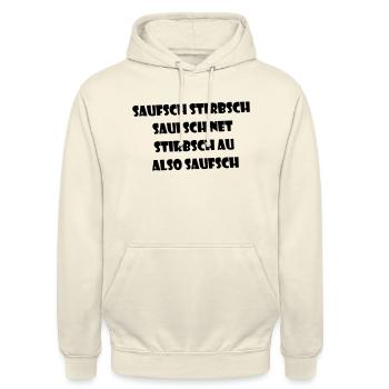 Trinkspruch MALLE - Unisex Hoodie - Vanille-Milchshake - Vorne - Alina (178cm) & Michal (187cm)