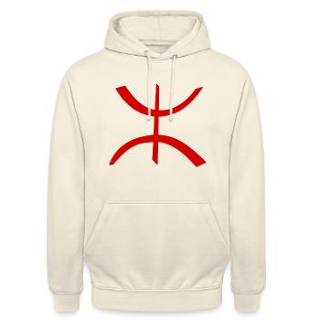 Amazigh - Unisex Hoodie - Vanille-Milchshake - Vorne - Alina (178cm) & Michal (187cm)