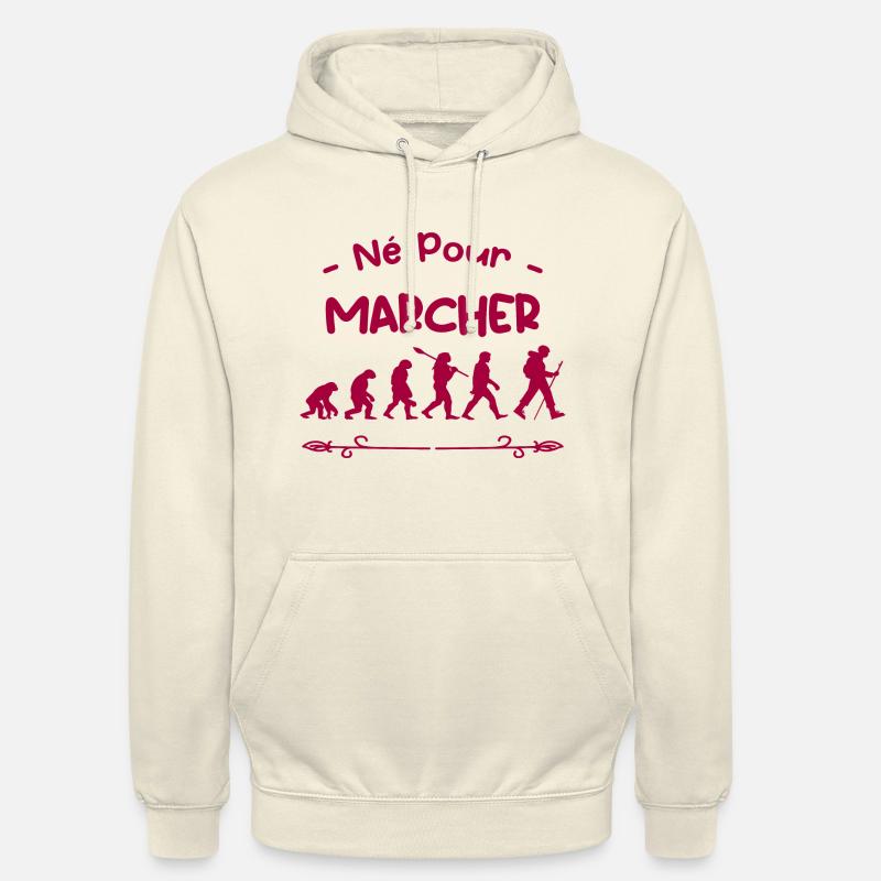 né pour marcher évolution - Sweat-shirt à capuche unisexe - vanille