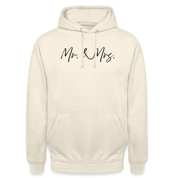 Mr & Mrs Hochzeitspaar Verlobung - Unisex Hoodie - Vanille-Milchshake - Vorne - Alina (178cm) & Michal (187cm)