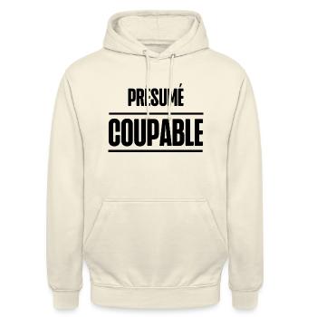 présumé coupable - Sweat-shirt à capuche unisexe - vanille - Devant - Alina (178cm) & Michal (187cm)
