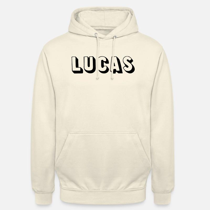 Nom - Lucas - Sweat-shirt à capuche unisexe - vanille