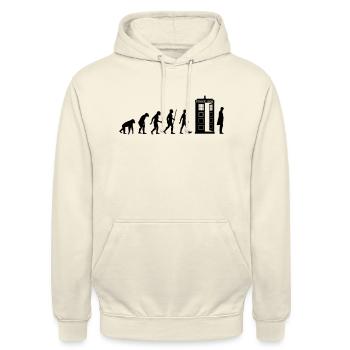 Evolution Tardis - Sweat-shirt à capuche unisexe - vanille - Devant - Alina (178cm) & Michal (187cm)