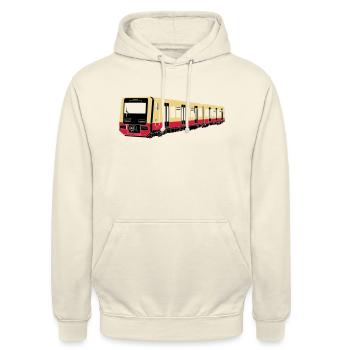 Berliner S-Bahn - Unisex Hoodie - Vanille-Milchshake - Vorne - Alina (178cm) & Michal (187cm)