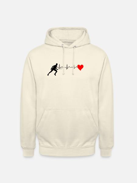 Badminton player with heart - Unisex Hoodie - vanilla