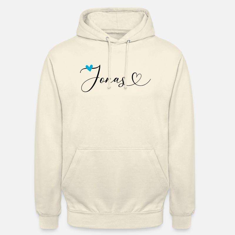 Jonas Nom Prénom Calligraphie Coeur - Sweat-shirt à capuche unisexe - vanille