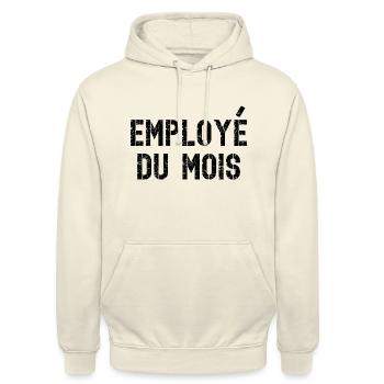 employé du mois - Sweat-shirt à capuche unisexe - vanille - Devant - Alina (178cm) & Michal (187cm)