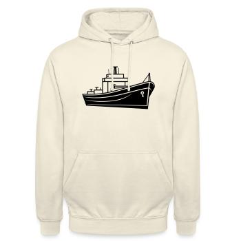 Bateau - Sweat-shirt à capuche unisexe - vanille - Devant - Alina (178cm) & Michal (187cm)