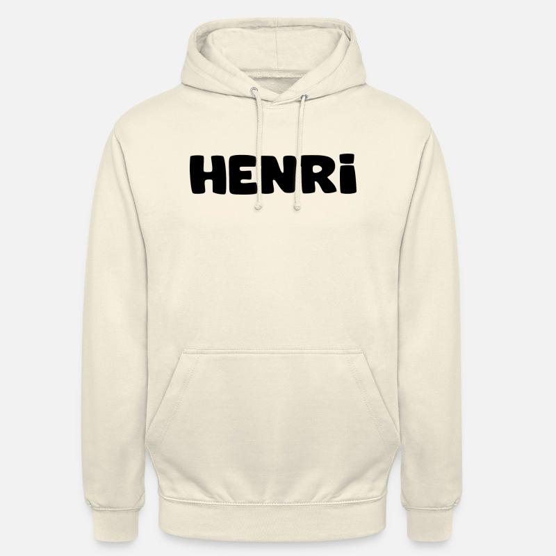 Nom - Henri - Sweat-shirt à capuche unisexe - vanille