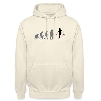 Evolution Footballer - Unisex Hoodie - vanilla - Front - Alina (178cm) & Michal (187cm)