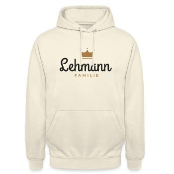 Lehmann-Familie - Unisex Hoodie - Vanille-Milchshake - Vorne - Alina (178cm) & Michal (187cm)
