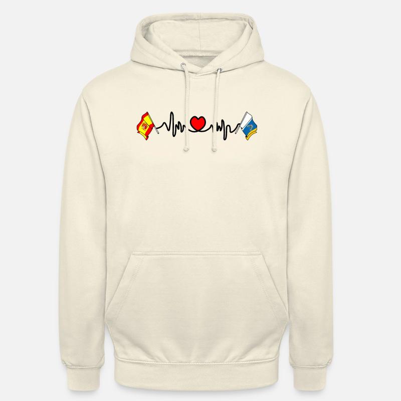 Cardio Cardio Drapeau Espagne Drapeau Îles Canaries - Sweat-shirt à capuche unisexe - vanille