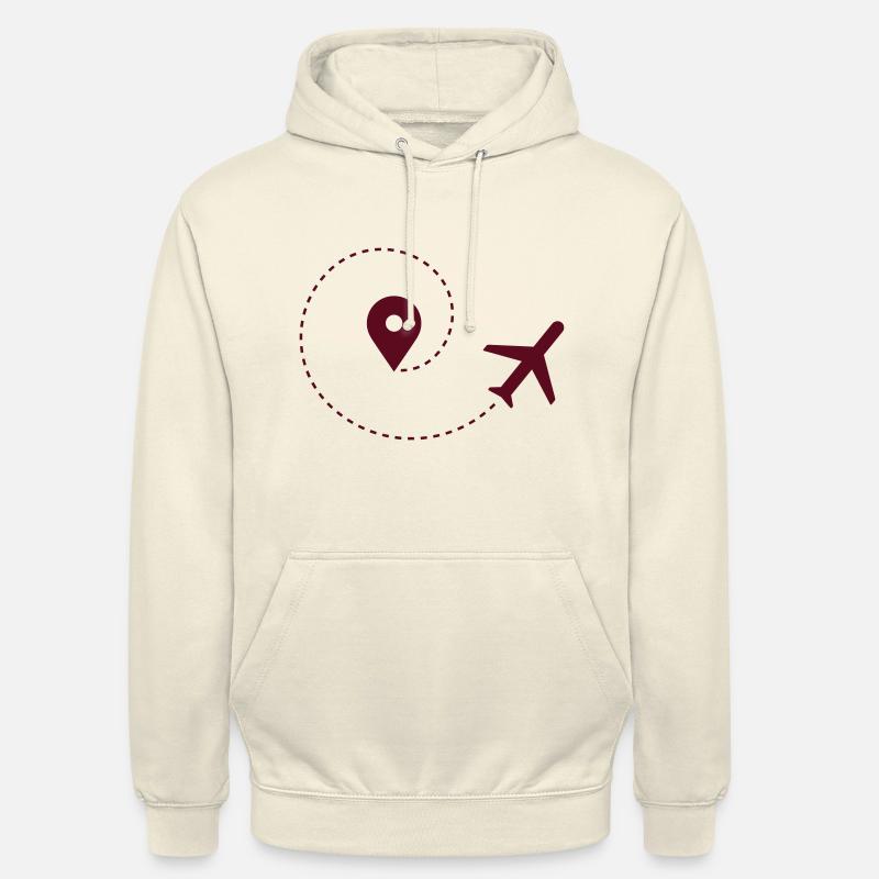 Flugzeug und map pointer - Unisex Hoodie - Vanille-Milchshake