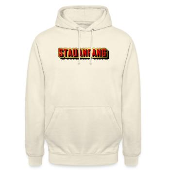 Stauanfang - Unisex Hoodie - Vanille-Milchshake - Vorne - Alina (178cm) & Michal (187cm)