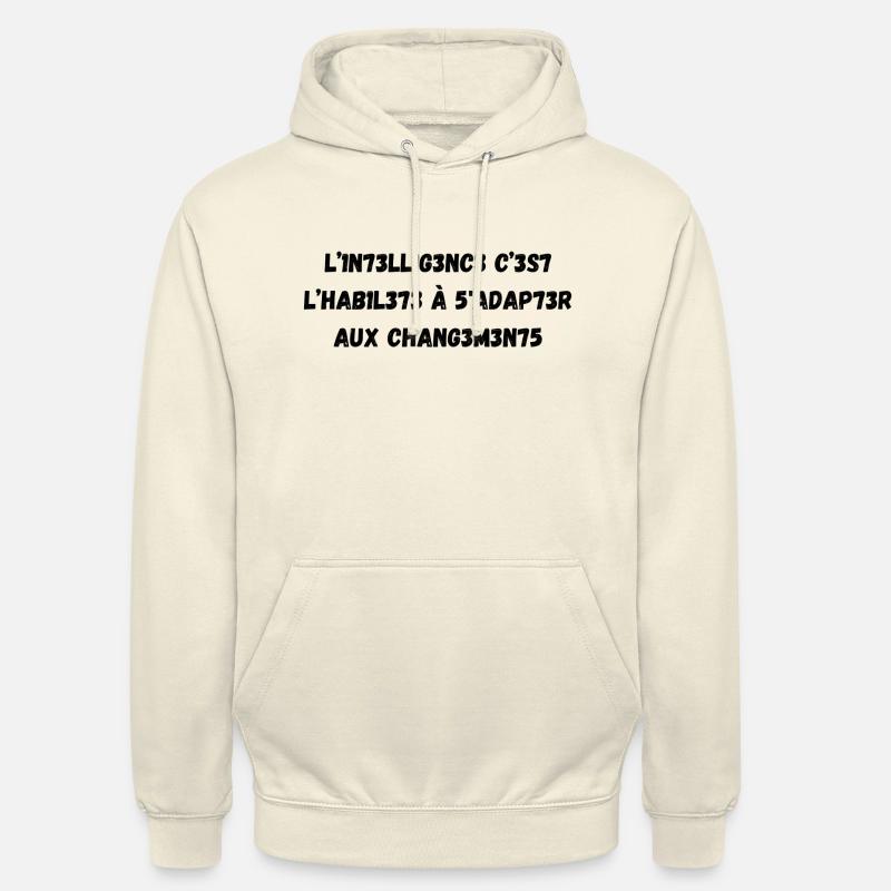 intelligence - Sweat-shirt à capuche unisexe - vanille