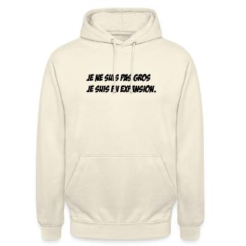 Je ne suis pas gros - Sweat-shirt à capuche unisexe - vanille - Devant - Alina (178cm) & Michal (187cm)