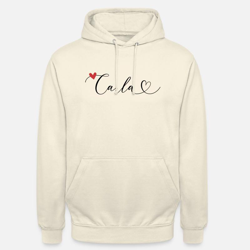Carla Surname First name Calligraphy Heart - Unisex Hoodie - vanilla
