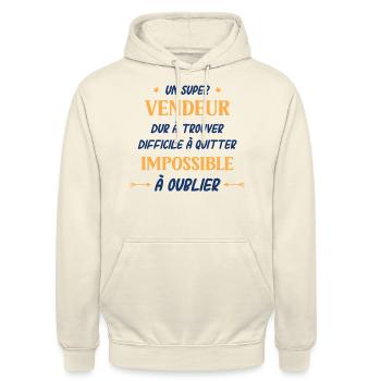 Un super vendeur - Sweat-shirt à capuche unisexe - vanille - Devant - Alina (178cm) & Michal (187cm)