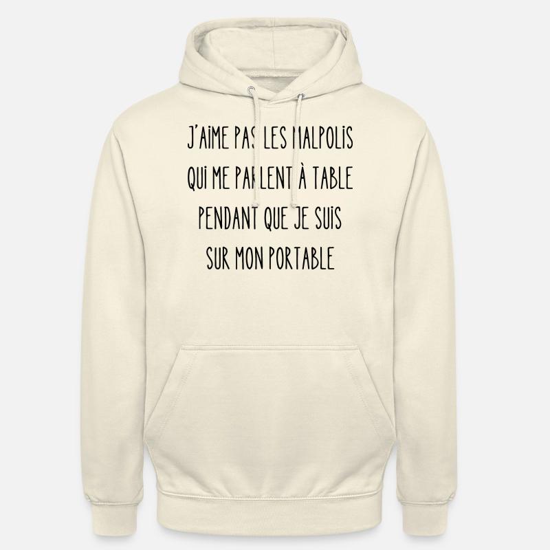 j'aime pas les malpolis - Sweat-shirt à capuche unisexe - vanille