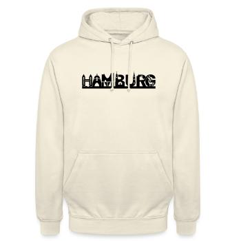 Hamburg skyline with sights - Unisex Hoodie - vanilla - Front - Alina (178cm) & Michal (187cm)