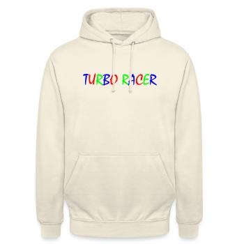 Turbo Racer dreifarbig - Unisex Hoodie - Vanille-Milchshake - Vorne - Alina (178cm) & Michal (187cm)