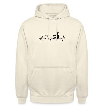 Ruderin Herzschlag Rudern - Unisex Hoodie - Vanille-Milchshake - Vorne - Alina (178cm) & Michal (187cm)