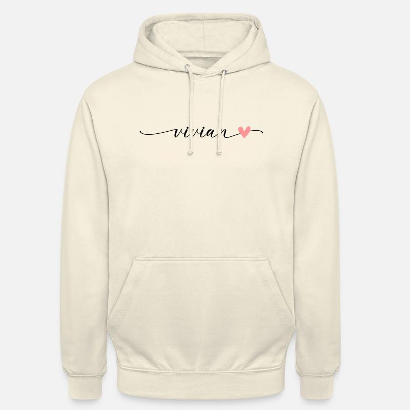 Vivian Nome Nome Calligrafia Script - Felpa con cappuccio unisex - milkshake