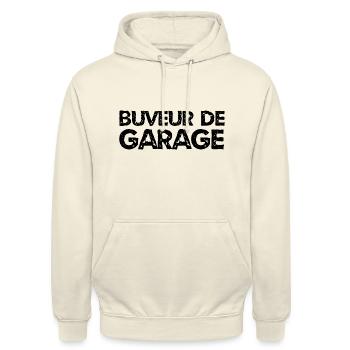 buveur de garage - Sweat-shirt à capuche unisexe - vanille - Devant - Alina (178cm) & Michal (187cm)