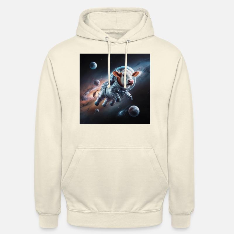 Vache de l’espace - Sweat-shirt à capuche unisexe - vanille