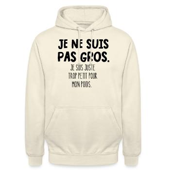je ne suis pas gros - Sweat-shirt à capuche unisexe - vanille - Devant - Alina (178cm) & Michal (187cm)