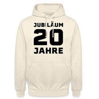 Jubiläum 20 Jahre Firmenjubiläum Geschenk - Unisex Hoodie - Vanille-Milchshake - Vorne - Alina (178cm) & Michal (187cm)