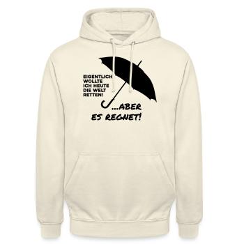 Eigentlich wollte ich heute die Welt retten - Unisex Hoodie - Vanille-Milchshake - Vorne - Alina (178cm) & Michal (187cm)