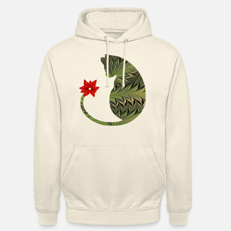 chat avec fleur e 101 - Sweat-shirt à capuche unisexe - vanille