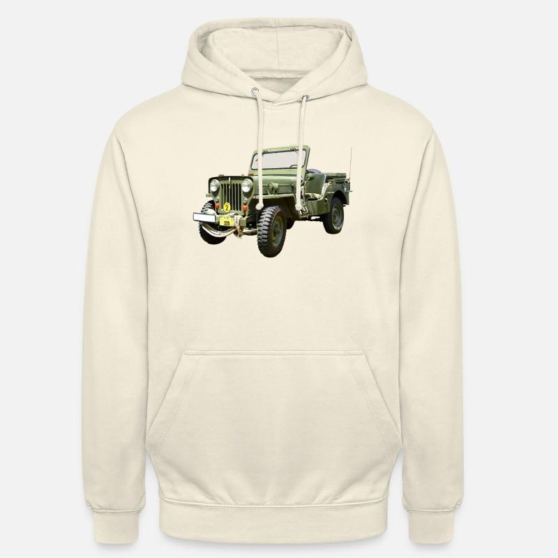 Jeep Willys Odtimer - Sweat-shirt à capuche unisexe - vanille
