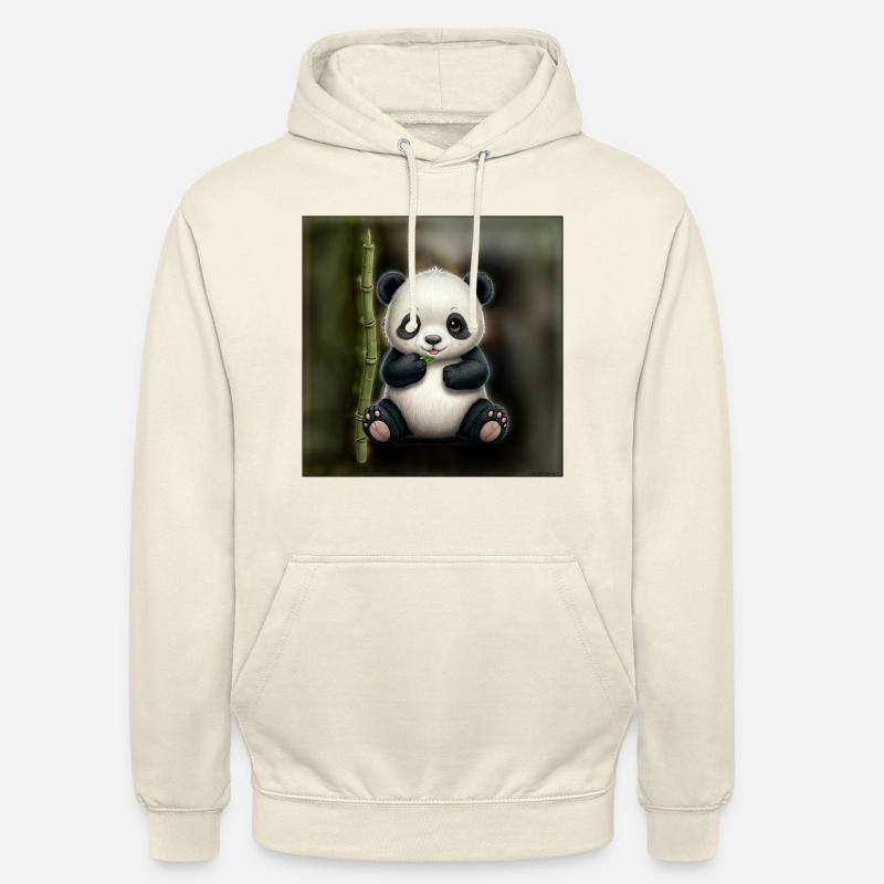 Süßer Panda mit Bambus - Unisex Hoodie - Vanille-Milchshake