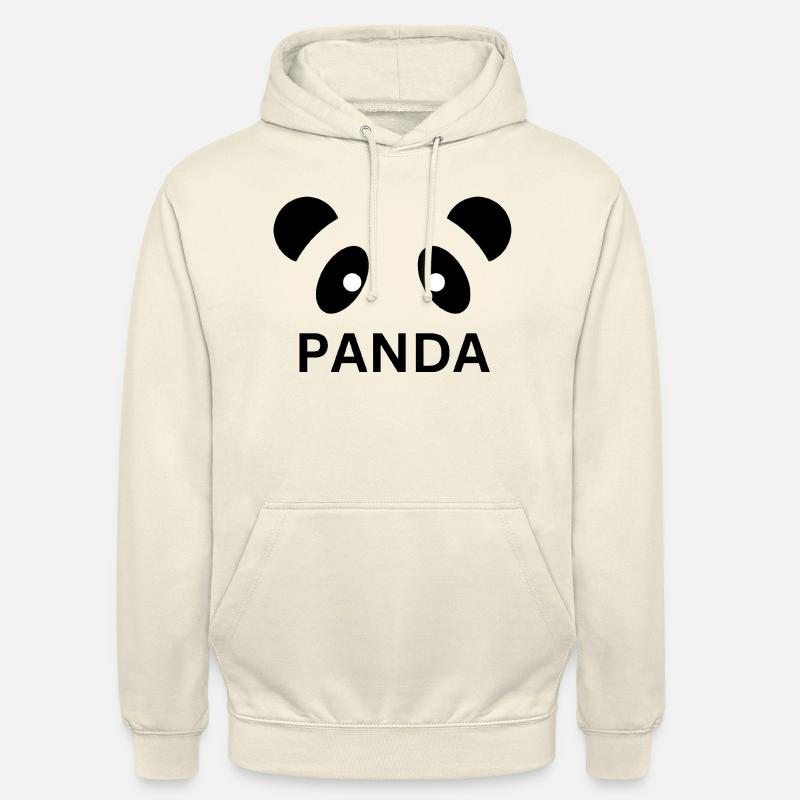 Conception du visage de panda - Sweat-shirt à capuche unisexe - vanille