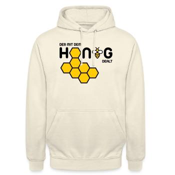 Der mit dem Honig dealt - Unisex Hoodie - Vanille-Milchshake - Vorne - Alina (178cm) & Michal (187cm)