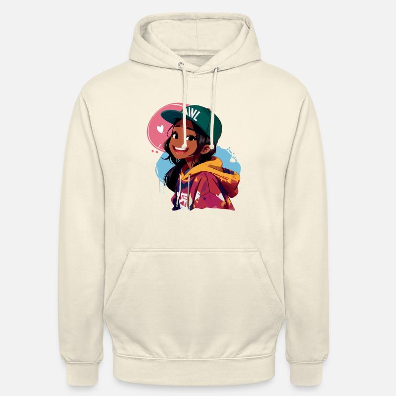 Schwarzes Mädchen im Kapuzenpullover - Unisex Hoodie - Vanille-Milchshake