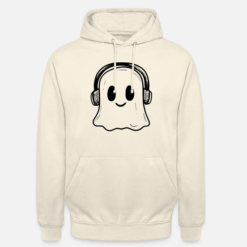 Niedlicher Geist mit Kopfhörern - Unisex Hoodie - Vanille-Milchshake