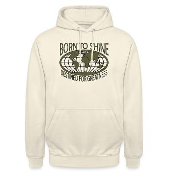 BORN TO SHINE, DESTINED FOR GREATNESS - Unisex Hoodie - vanilla - Front - Alina (178cm) & Michal (187cm)